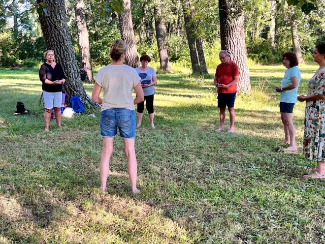 Waldbaden mit Birgit in der Gruppe